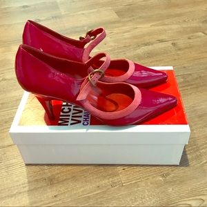 Michel Vivien two toned fuschia heels - size 7